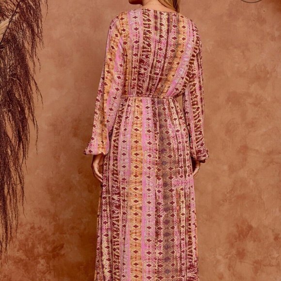 NWT Savanna Jane Fun Print Long Maxi Dress - Picture 3 of 5